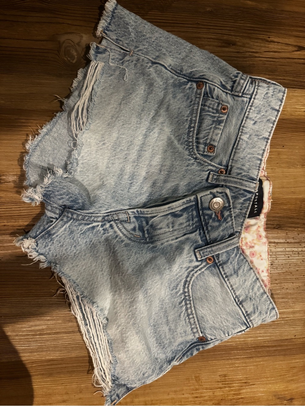 Aeropostale Light Blue Distressed Denim Cutoff Shorts